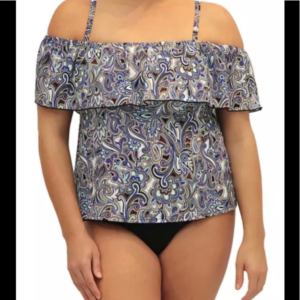 Fit 4U Tidal Off the Shoulder Swim Top